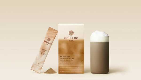 2 x Osulloc Jeju Hojicha Milk Tea 10 Sticks, Roasted Green Tea Latte from Korea