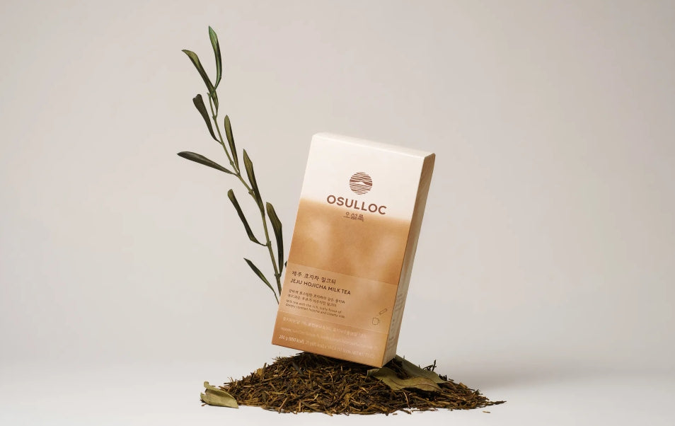 2 x Osulloc Jeju Hojicha Milk Tea 10 Sticks, Roasted Green Tea Latte from Korea