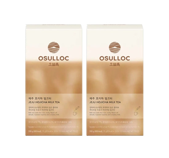 2 x Osulloc Jeju Hojicha Milk Tea 10 Sticks, Roasted Green Tea Latte from Korea