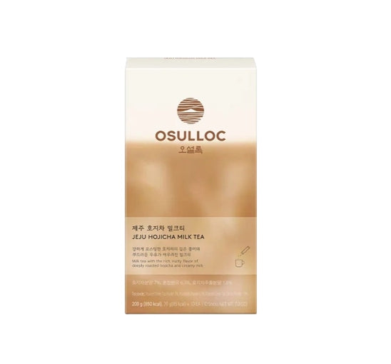 Osulloc Jeju Hojicha Milk Tea 10 Sticks, Roasted Green Tea Latte from Korea
