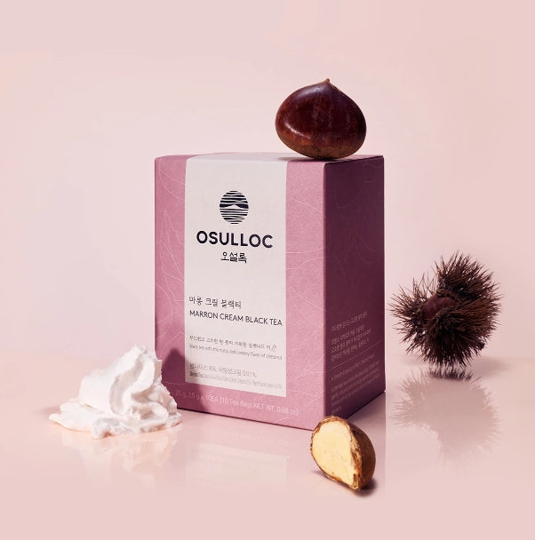 3 x Osulloc Marron Cream Black Tea 20 Pyramid Tea Bags, Chestnut & Cream from Korea