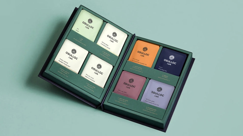 Osulloc Master Blend Tea Gift Set, 8 Flavors x 4 Piramid Tea Bags from Korea