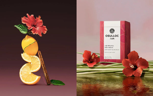 3 X OSULLOC Sweet Hibiscus, 1 Box 20 Tea Bags, from Korea_KT