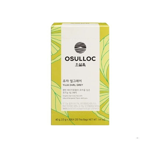 Osulloc Yuja Earl Grey Tea 20 Tea Bags, Citrus Bergamot Blend from Korea