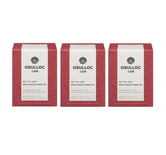 3 x Osulloc Berry Garden Green Tea 10 Pyramid Tea Bags  from Korea