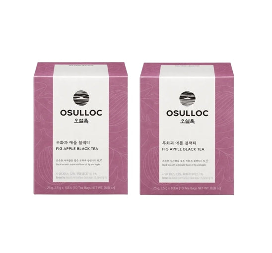 2 x Osulloc Fig Apple Black Tea 10 Pyramid Tea Bags, Fig, Apple & Cacao Blend from Korea