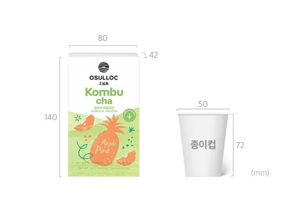 2 x Osulloc Kombucha Applepine, 1 Box 10 Sticks, from Korea
