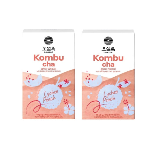 2 x Osulloc Kombucha Tea LycheePeach 10 Sticks from Korea