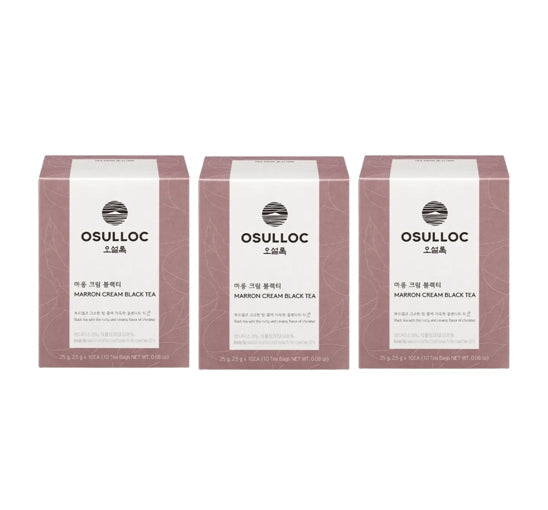 3 x Osulloc Marron Cream Black Tea 10 Pyramid Tea Bags, Chestnut & Cream from Korea