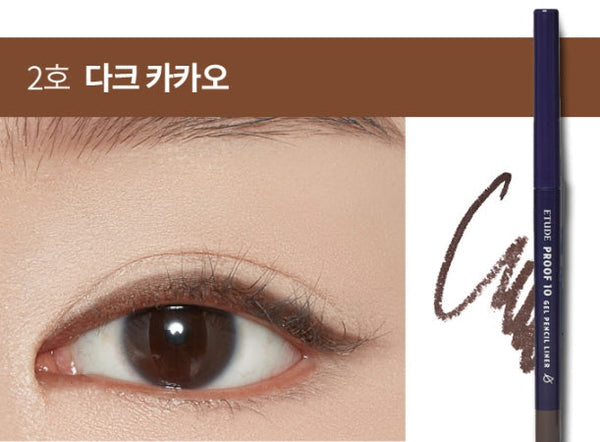 2 X ETUDE Proof 10 Gel Waterproof Eyeliner Pencil , from Korea