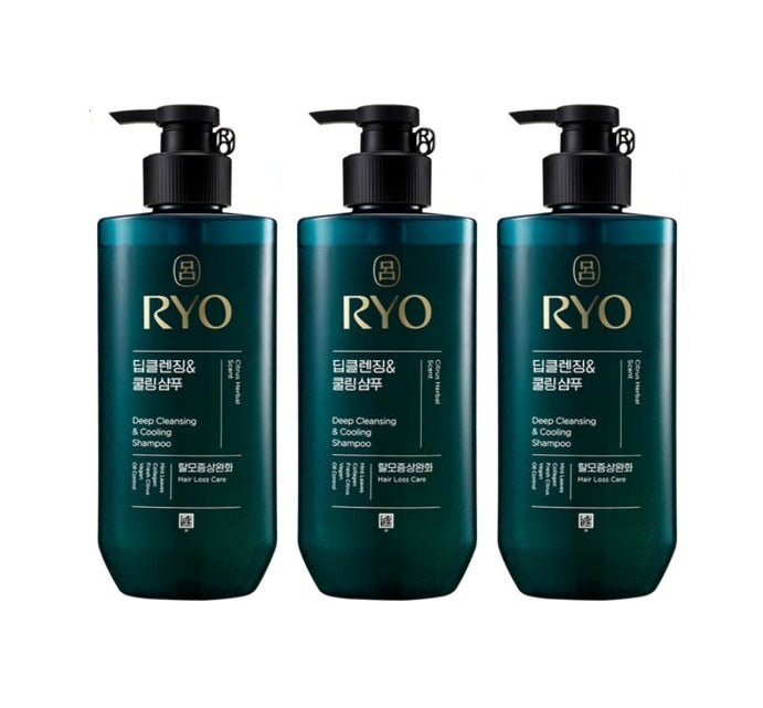 3 x Ryo New Cheonga Deep Cleansing & Cooling Shampoo 480ml from Korea