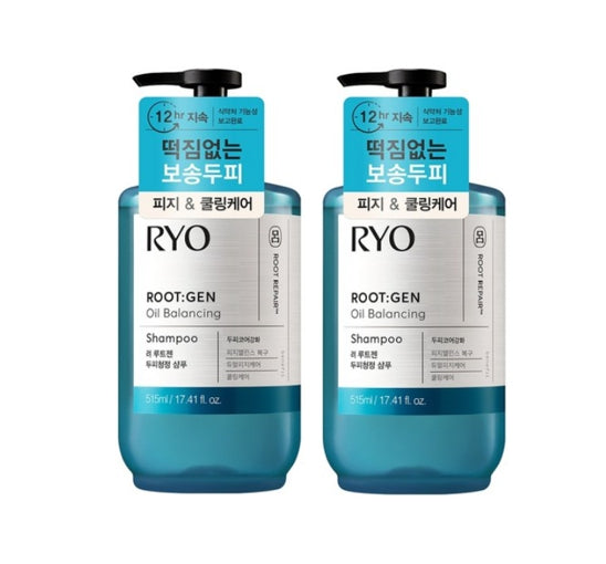 2 x Ryo ROOT:GEN Oil Balancing Shampoo 515ml from Korea by Ryo