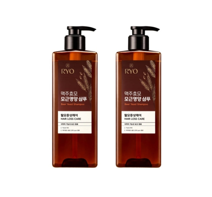 2 x Ryo Beer Yeast Shampoo Hair Loss Care 600ml from Korea