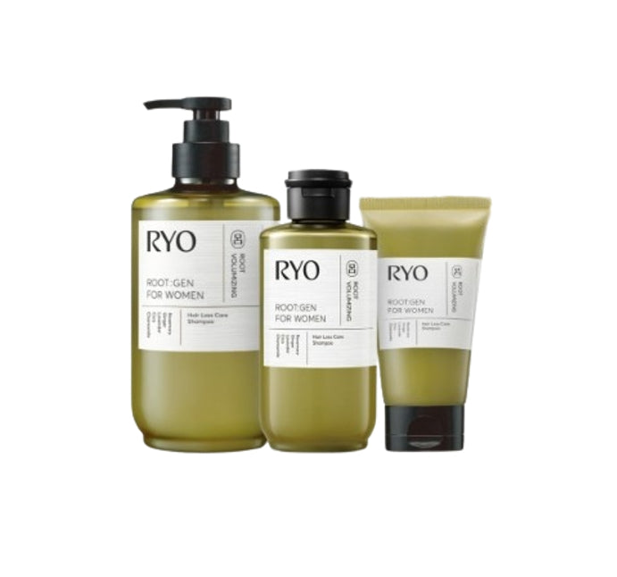 Ryo ROOT:GEN for Women Root Volumizing Hair Loss Care Shampoo Set (3 Items) from Korea