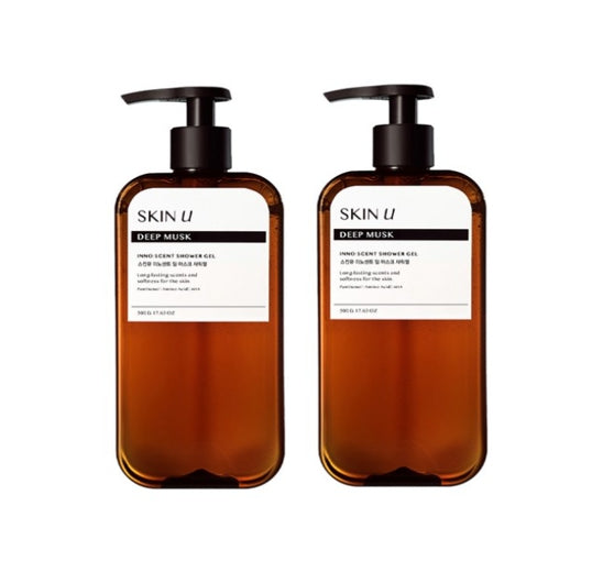2 x HAPPY BATH Skin U Innoscent Deep Musk Shower Gel 500g from Korea