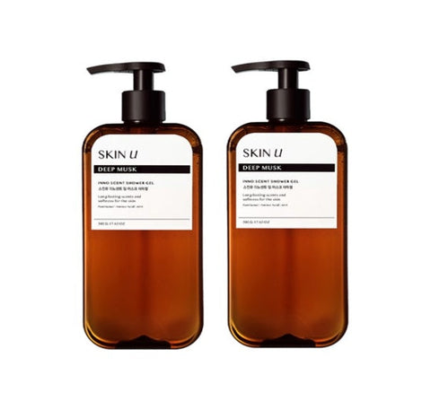 2 x HAPPY BATH Skin U Innoscent Deep Musk Shower Gel 500g from Korea