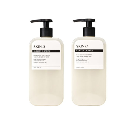 2 x HAPPY BATH Skin U Innoscent Sunset Orange Shower Gel 500g from Korea