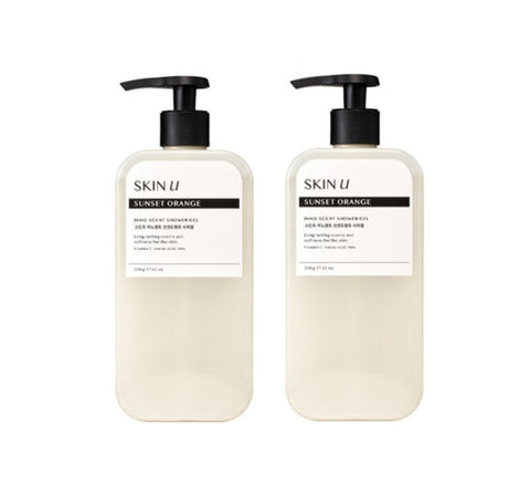 2 x HAPPY BATH Skin U Innoscent Sunset Orange Shower Gel 500g from Korea