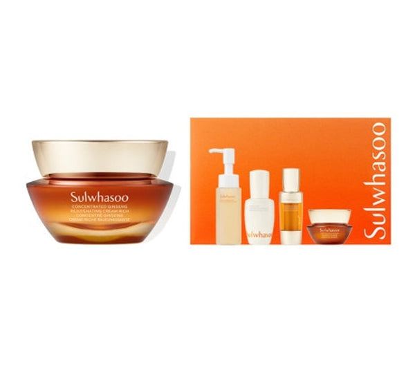 Sulwhasoo Concetrated Ginseng Rejuvenating Cream Rich Set (5 Items) + Samples (6 Items) from Korea