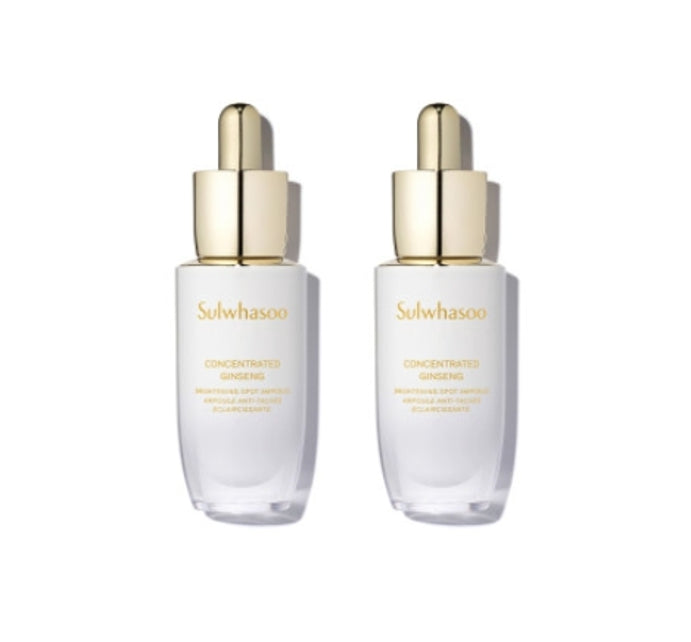 Sulwhasoo Concentrated Ginseng Brightening Spot Ampoule for fading dark spots, brightening skin tone, and radiance boost