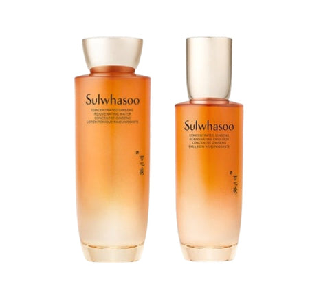 Sulwhasoo Concentrated Ginseng Rejuvenating Water + Emulsion Single Set with ginseng for hydration, nourishment, and firming care