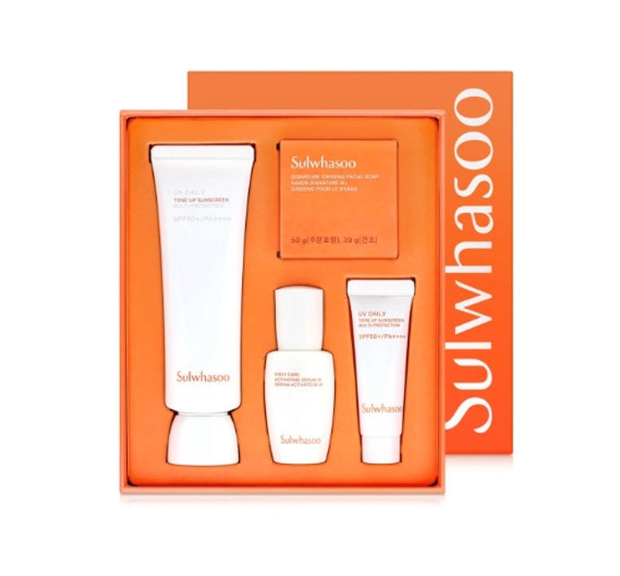 Sulwhasoo UV Daily Essential Sunscreen Multi-Protection Set for broad-spectrum UV defense, hydration, and environmental protection