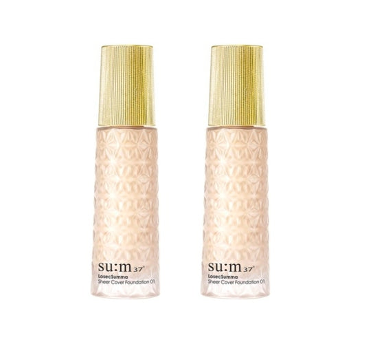 2 x Su:m37 LosecSumma Sheer Cover Foundation 30ml #1 #2  from Korea