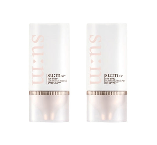 2 x Su:m37 Sun-away Multi Effect Sun Block AD 50ml from Korea