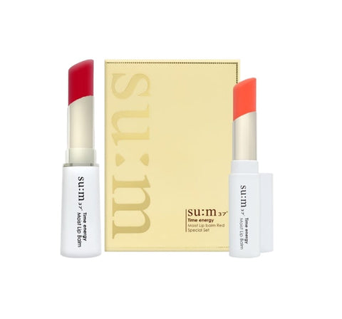 Su:m37 Time Energy Moist Lip Balm Red Sep. 2025 Set (2 Items) from Korea