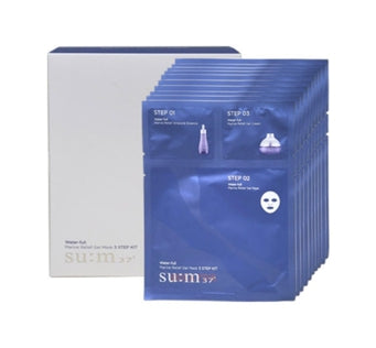 Su:m37 Water-full Marine Relief Gel Mask 3 STEP June 2025 Set (10 Sheets) + Mask(5 Sheets) from Korea
