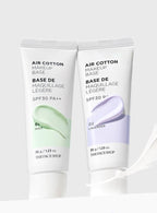 2 x THE FACE SHOP Air Cotton Makeup Base 35g SPF30 PA++ 02 Lavender - Colour‑Correcting Primer from Korea