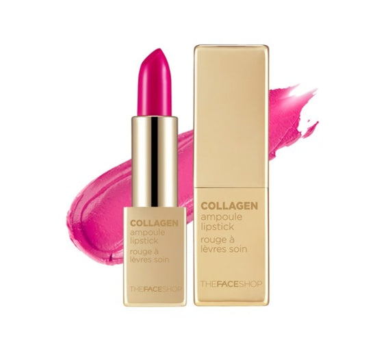 THE FACE SHOP Collagen Ampoule Lipstick 3.5g #07 Full Pink – Moist & Full‑Coverage from Korea