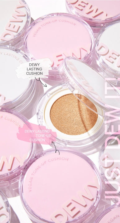 2 x THE FACE SHOP Dewy Lasting Cushion 12g SPF50+ PA+++ #V201 Apricot Beige from Korea