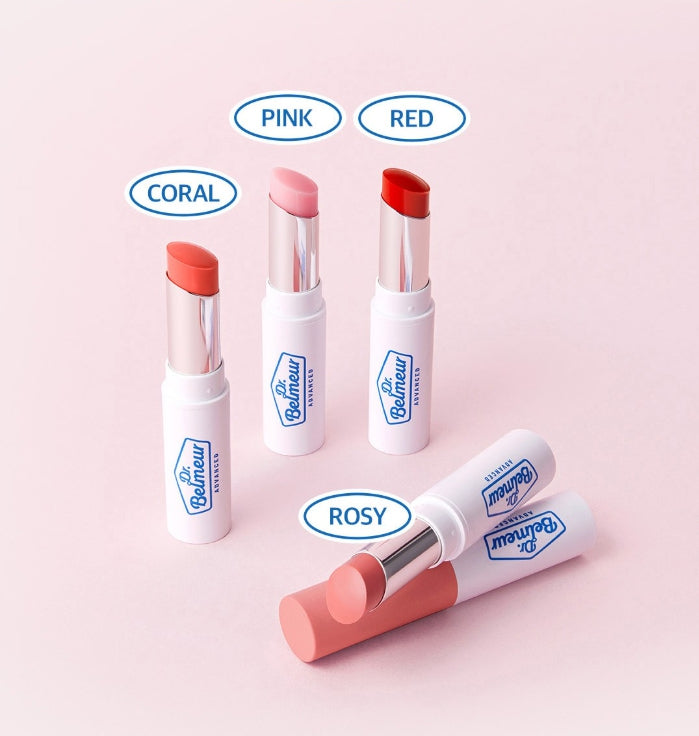 2 x THE FACE SHOP Dr. Belmeur Advanced Cica Touch Lip Balm 5.5g (Red Colour) – Red Tint & Soothing Care from Korea