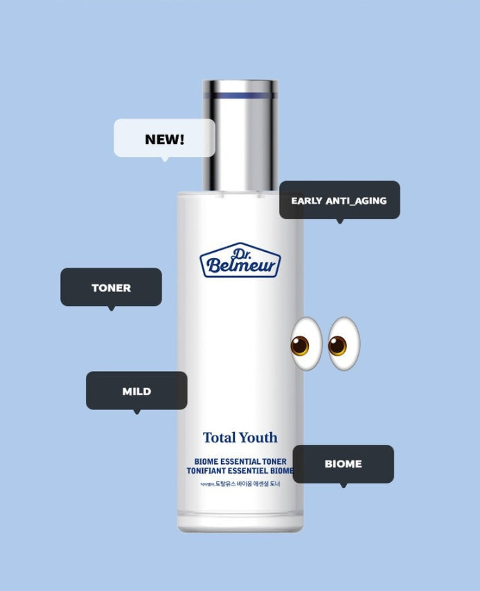 2 x THE FACE SHOP Dr. Belmeur Total Youth Biome Essential Toner 145ml – Anti‑Aging & Pore‑Refining from Korea