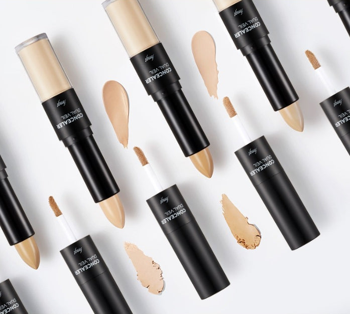 2 x THE FACE SHOP Dual Veil EX Concealer (N203 Natural Beige) – Liquid & Stick 2-in‑1 Coverage from Korea