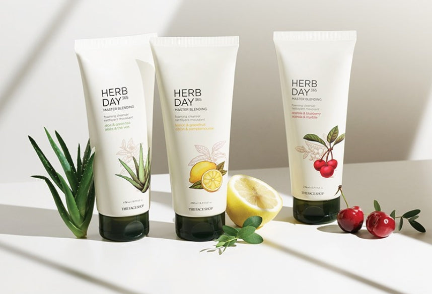 3 x THE FACE SHOP Herb Day 365 Master Blending Cleansing Foam – Lemon & Grapefruit 170ml from Korea