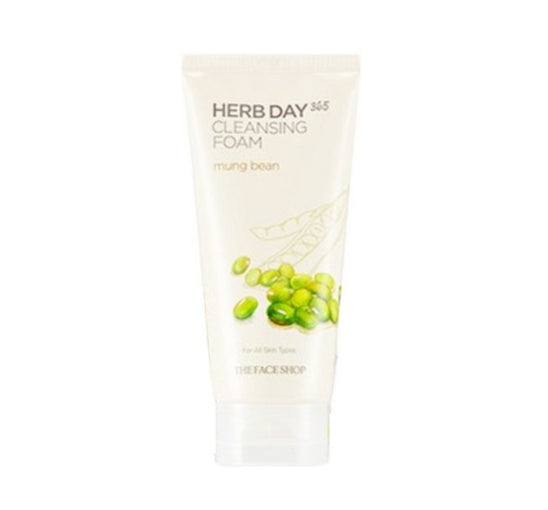THE FACE SHOP Herb Day 365 Master Blending Cleansing Foam – Mung Bean 170ml from Korea