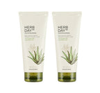 2 x THE FACE SHOP Herb Day 365 Master Blending Foaming Cleanser – Aloe & Green Tea 170ml from Korea