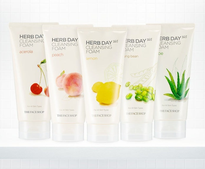 3 x THE FACE SHOP Herb Day 365 Master Blending Foaming Cleanser – Aloe & Green Tea 170ml from Korea