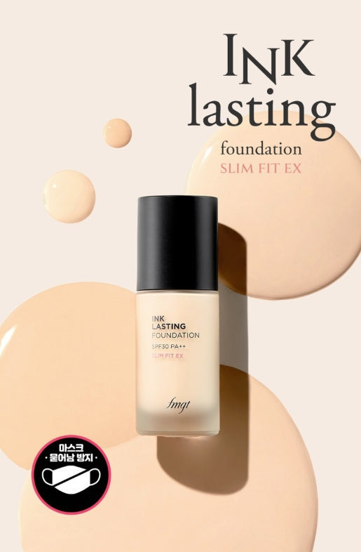 2 x THE FACE SHOP Ink Lasting Foundation Slim Fit EX 30ml SPF30 PA++ #V201 Apricot Beige from Korea