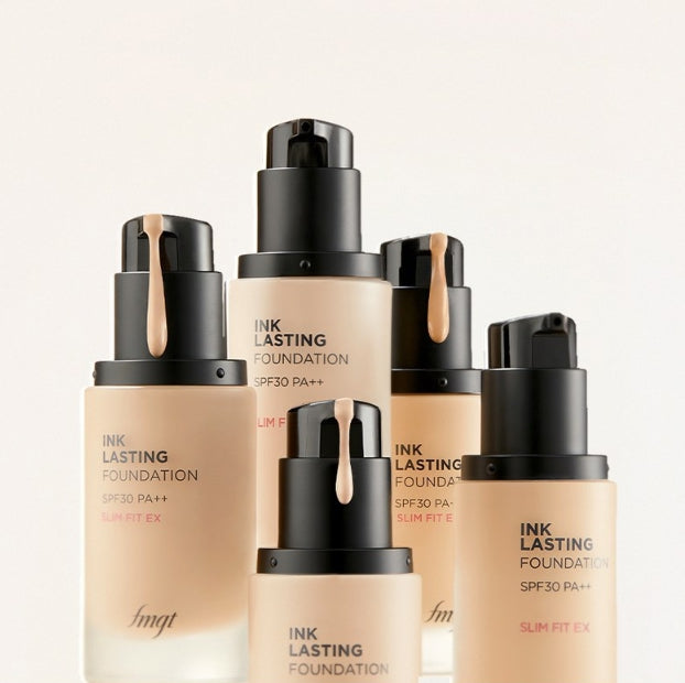 THE FACE SHOP Ink Lasting Foundation Slim Fit EX 30ml SPF30 PA++ #V201 Apricot Beige from Korea