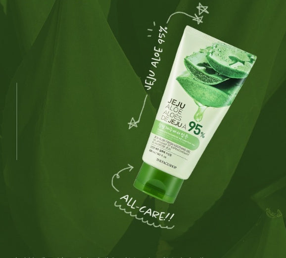 2 x THE FACE SHOP Jeju Aloe Fresh Soothing Gel 300ml (Tube Type) from Korea