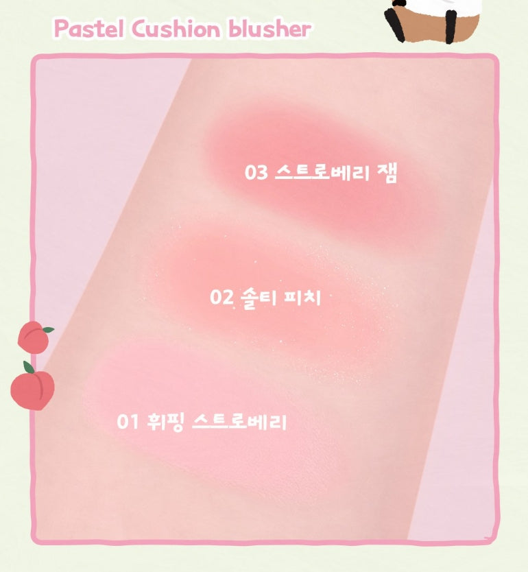 THE FACE SHOP Pastel Cushion Blusher #02 Salty Peach 5g from Korea
