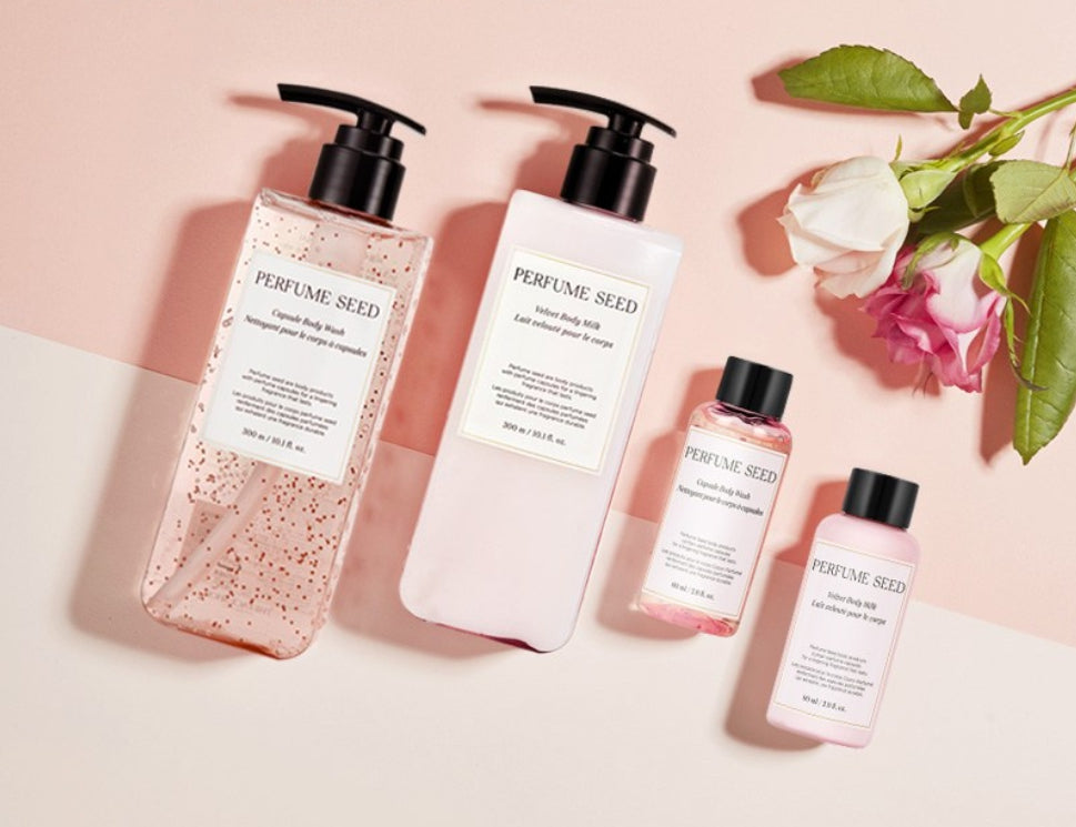 THE FACE SHOP Perfume Seed Velvet Special Body Care Gift Set (4 Items) from Korea