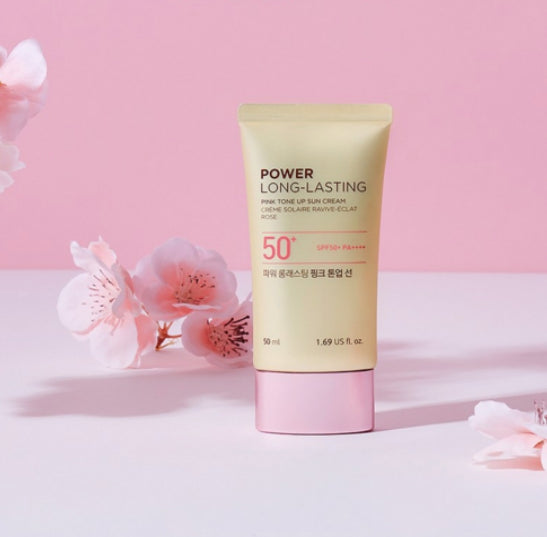 THE FACE SHOP Power Long-Lasting Pink Tone Up Sun Cream 50ml SPF50+ PA+++ from Korea