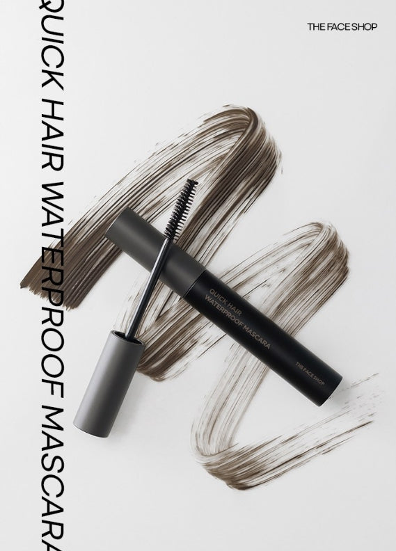 THE FACE SHOP Quick Hair Waterproof Mascara 8g 01 Natural Black from Korea