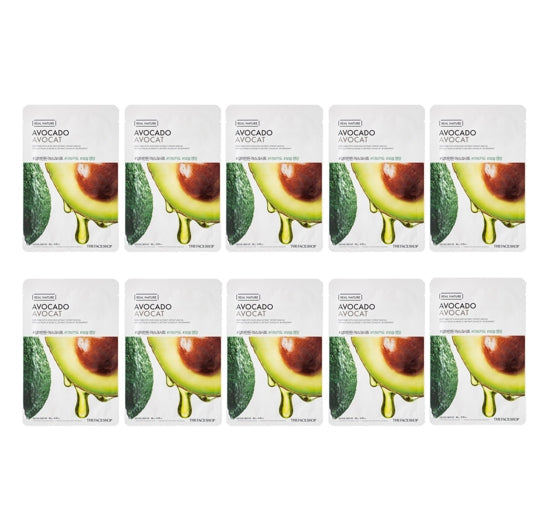 10 x THE FACE SHOP Real Nature Avocado Face Mask 20g from Korea