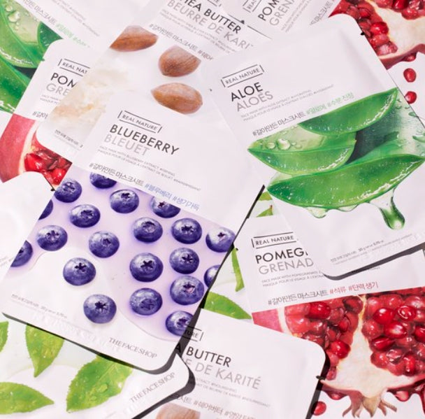 20 x THE FACE SHOP Real Nature Blueberry Face Mask 20g – Firming & Revitalising from Korea