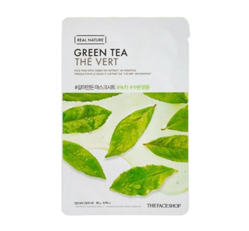 10 x THE FACE SHOP Real Nature Green Tea Face Mask 20g from Korea